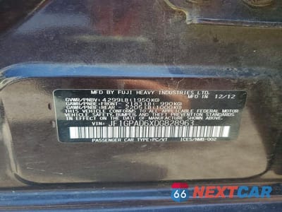 Zdjęcie 12 z 12 samochodu: 2013 SUBARU IMPREZA PREMIUM VIN:JF1GPAD6XDG828963 - miniatura
