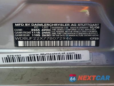 Zdjęcie 12 z 12 samochodu: 2007 MERCEDES-BENZ E 320 CDI VIN:WDBUF22X77B072946 - miniatura