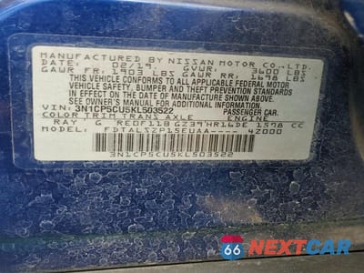 Zdjęcie 12 z 12 samochodu: 2019 NISSAN KICKS SV VIN:3N1CP5CU5KL503522 - miniatura