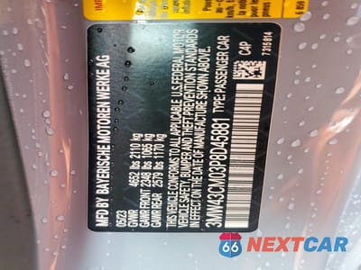 Zdjęcie 12 z 12 samochodu: 2023 BMW M240I VIN:3MW43CM03P8D45881 - miniatura