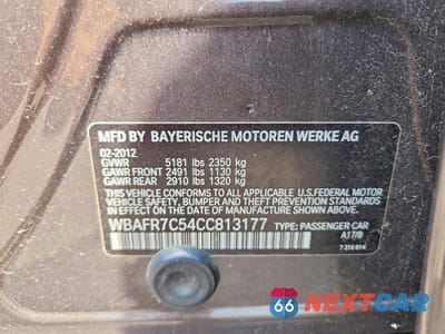 Zdjęcie 12 z 12 samochodu: 2012 BMW 535 I VIN:WBAFR7C54CC813177 - miniatura