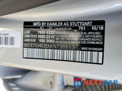 Zdjęcie 12 z 12 samochodu: 2019 MERCEDES-BENZ CLA 250 VIN:WDDSJ4EBXKN738813 - miniatura