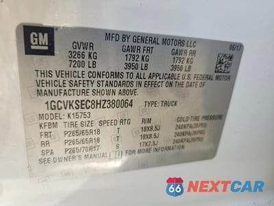 Zdjęcie 12 z 12 samochodu: 2017 CHEVROLET SILVERADO K1500 LTZ VIN:1GCVKSEC8HZ380064 - miniatura