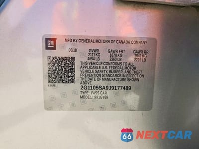 Zdjęcie 12 z 12 samochodu: 2018 CHEVROLET IMPALA LT VIN:2G1105SA9J9177489 - miniatura