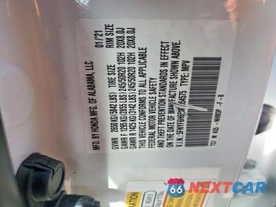 Zdjęcie 12 z 12 samochodu: 2021 HONDA PILOT TOURING VIN:5FNYF6H65MB054575 - miniatura