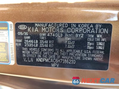 Zdjęcie 13 z 13 samochodu: 2017 KIA SPORTAGE LX VIN:KNDPMCAC6H7186210 - miniatura
