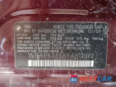 Zdjęcie 12 z 12 samochodu: 2009 BMW 328 XI SULEV VIN:WBAPK535X9A512592 - miniatura