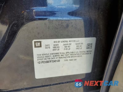 Zdjęcie 12 z 12 samochodu: 2015 CHEVROLET CRUZE LT VIN:1G1PC5SB7F7245128 - miniatura