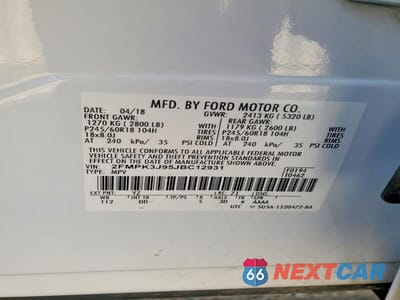 Zdjęcie 13 z 13 samochodu: 2018 FORD EDGE SEL VIN:2FMPK3J95JBC12931 - miniatura