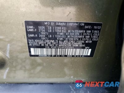 Zdjęcie 12 z 12 samochodu: 2023 SUBARU OUTBACK TOURING VIN:4S4BTGPD9P3123091 - miniatura