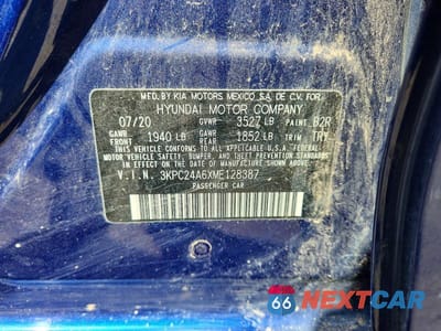 Zdjęcie 12 z 12 samochodu: 2021 HYUNDAI ACCENT SE VIN:3KPC24A6XME128387 - miniatura