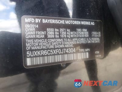 Zdjęcie 12 z 12 samochodu: 2015 BMW X5 XDRIVE50I VIN:5UXKR6C5XF0J74304 - miniatura