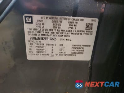Zdjęcie 13 z 13 samochodu: 2014 GMC TERRAIN SLE VIN:2GKALMEK3E6157585 - miniatura