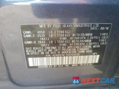 Zdjęcie 12 z 12 samochodu: 2017 SUBARU OUTBACK 3.6R LIMITED VIN:4S4BSENC1H3254230 - miniatura