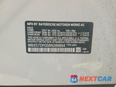 Zdjęcie 13 z 13 samochodu: 2024 BMW X3 XDRIVE30I VIN:WBX57DP05RN289894 - miniatura
