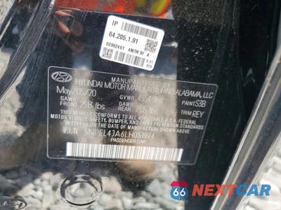 Zdjęcie 12 z 12 samochodu: 2020 HYUNDAI SONATA SEL VIN:5NPEL4JA6LH051974 - miniatura