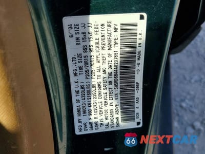 Zdjęcie 13 z 13 samochodu: 2004 HONDA CR-V LX VIN:SHSRD68444U207691 - miniatura