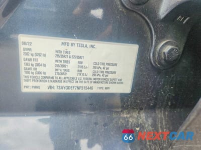 Zdjęcie 13 z 13 samochodu: 2022 TESLA MODEL Y VIN:7SAYGDEF7NF515446 - miniatura