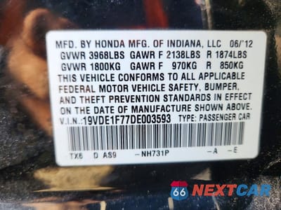 Zdjęcie 12 z 12 samochodu: 2013 ACURA ILX 20 TECH VIN:19VDE1F77DE003593 - miniatura