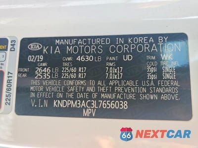 Zdjęcie 13 z 13 samochodu: 2020 KIA SPORTAGE LX VIN:KNDPM3AC3L7656038 - miniatura