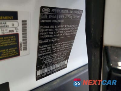 Zdjęcie 13 z 13 samochodu: 2016 LAND ROVER RANGE ROVER SUPERCHARGED VIN:SALGS3EF5GA282897 - miniatura
