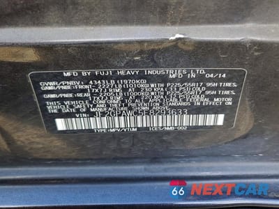 Zdjęcie 13 z 13 samochodu: 2014 SUBARU XV CROSSTREK 2.0 PREMIUM VIN:JF2GPAWC5E8293633 - miniatura