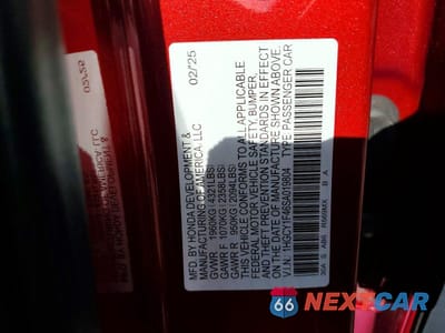 Zdjęcie 12 z 12 samochodu: 2025 HONDA ACCORD SE VIN:1HGCY1F46SA019804 - miniatura