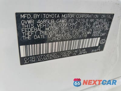 Zdjęcie 13 z 13 samochodu: 2015 LEXUS IS 250 BASE VIN:JTHCF1D20F5018778 - miniatura