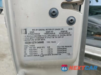 Zdjęcie 13 z 13 samochodu: 2006 CHEVROLET SILVERADO K1500 VIN:2GCEK13Z761348486 - miniatura