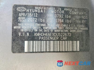 Zdjęcie 13 z 13 samochodu: 2013 HYUNDAI ELANTRA LIMITED VIN:KMHDH4AEXDU522673 - miniatura