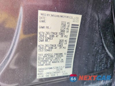 Zdjęcie 13 z 13 samochodu: 2021 NISSAN TITAN SV VIN:1N6AA1EF6MN536557 - miniatura