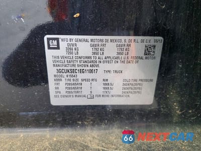 Zdjęcie 12 z 12 samochodu: 2014 CHEVROLET SILVERADO K1500 LTZ VIN:3GCUKSEC1EG110617 - miniatura