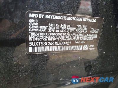 Zdjęcie 12 z 12 samochodu: 2018 BMW X3 XDRIVEM40I VIN:5UXTS3C58J0Z00421 - miniatura