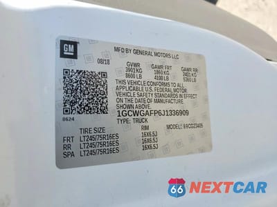 Zdjęcie 13 z 13 samochodu: 2018 CHEVROLET EXPRESS G2500 VIN:1GCWGAFP6J1336909 - miniatura