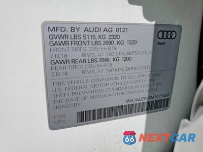 Zdjęcie 14 z 14 samochodu: 2021 AUDI Q3 PREMIUM 40 VIN:WA1AUCF36M1079468 - miniatura