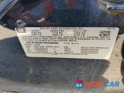 Zdjęcie 13 z 13 samochodu: 2010 GMC TERRAIN SLT VIN:2CTALFEW7A6398266 - miniatura