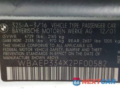 Zdjęcie 12 z 12 samochodu: 2002 BMW 325 XIT VIN:WBAEP334X2PF00582 - miniatura