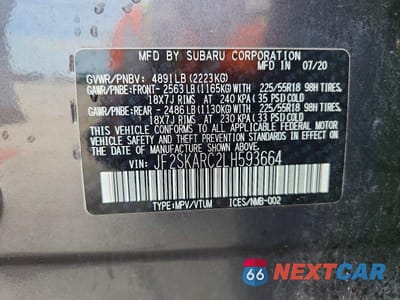Zdjęcie 13 z 13 samochodu: 2020 SUBARU FORESTER SPORT VIN:JF2SKARC2LH593664 - miniatura