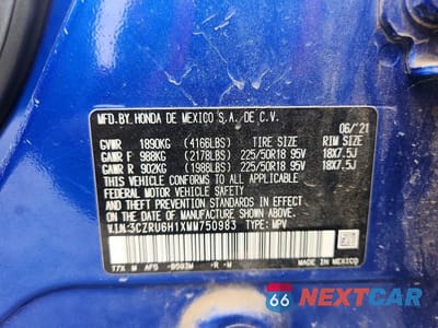 Zdjęcie 14 z 14 samochodu: 2021 HONDA HR-V SPORT VIN:3CZRU6H1XMM750983 - miniatura