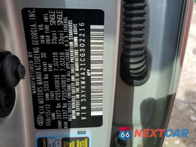 Zdjęcie 13 z 13 samochodu: 2012 KIA SORENTO SX VIN:5XYKW4A21CG302216 - miniatura