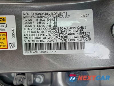 Zdjęcie 12 z 12 samochodu: 2024 ACURA INTEGRA VIN:19UDE4H27RA027074 - miniatura
