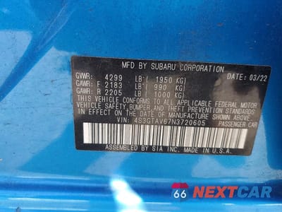 Zdjęcie 13 z 13 samochodu: 2022 SUBARU IMPREZA PREMIUM VIN:4S3GTAV67N3720605 - miniatura