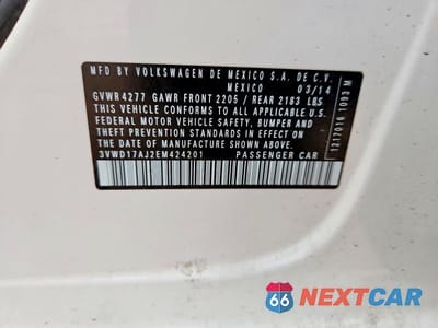 Zdjęcie 12 z 12 samochodu: 2014 VOLKSWAGEN JETTA SE VIN:3VWD17AJ2EM424201 - miniatura