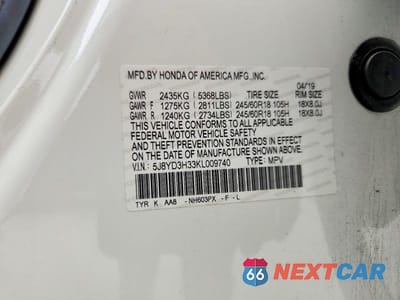 Zdjęcie 13 z 13 samochodu: 2019 ACURA MDX VIN:5J8YD3H33KL009740 - miniatura
