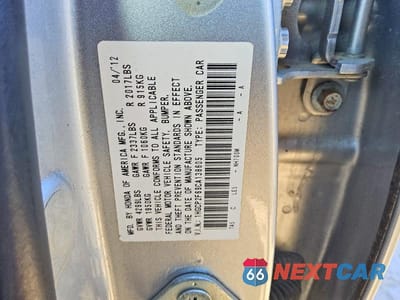 Zdjęcie 12 z 12 samochodu: 2012 HONDA ACCORD SE VIN:1HGCP2F69CA138605 - miniatura