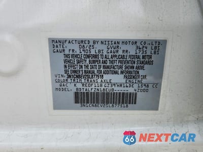 Zdjęcie 12 z 12 samochodu: 2025 NISSAN VERSA SV VIN:3N1CN8EV2SL877518 - miniatura
