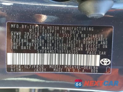 Zdjęcie 13 z 13 samochodu: 2024 TOYOTA COROLLA LE VIN:5YFB4MDE1RP185205 - miniatura