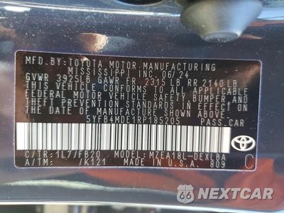 Zdjęcie 13 z 13 samochodu: 2024 TOYOTA COROLLA LE VIN:5YFB4MDE1RP185205 - miniatura