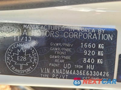 Zdjęcie 10 z 10 samochodu: 2014 KIA RONDO VIN:KNADM4A36E6330426 - miniatura