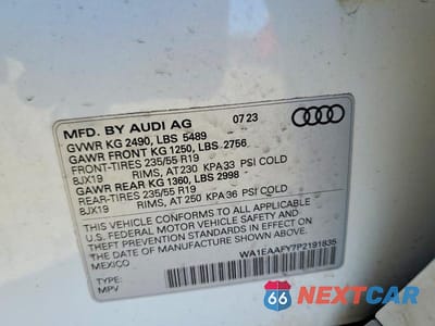Zdjęcie 13 z 13 samochodu: 2023 AUDI Q5 PREMIUM PLUS 45 VIN:WA1EAAFY7P2191835 - miniatura